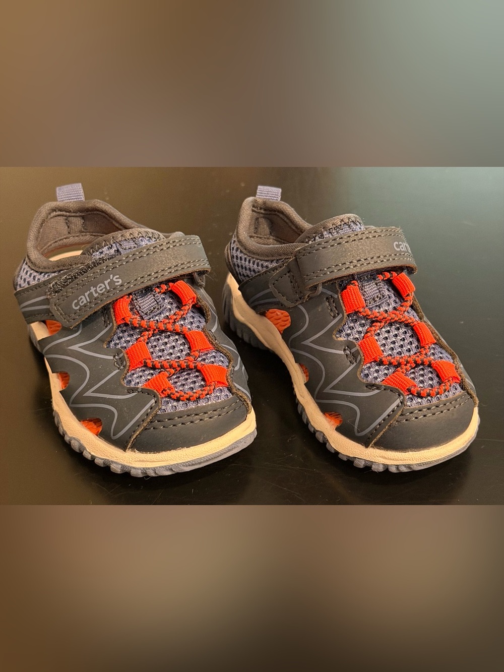 Carter's Gray and Orange Boys' Active Sandals